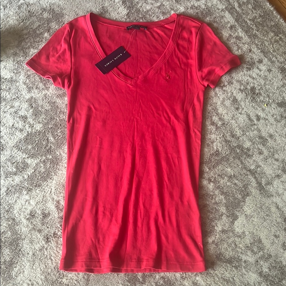 Ralph Lauren Women's Vivid Red Short Sleeve Tee